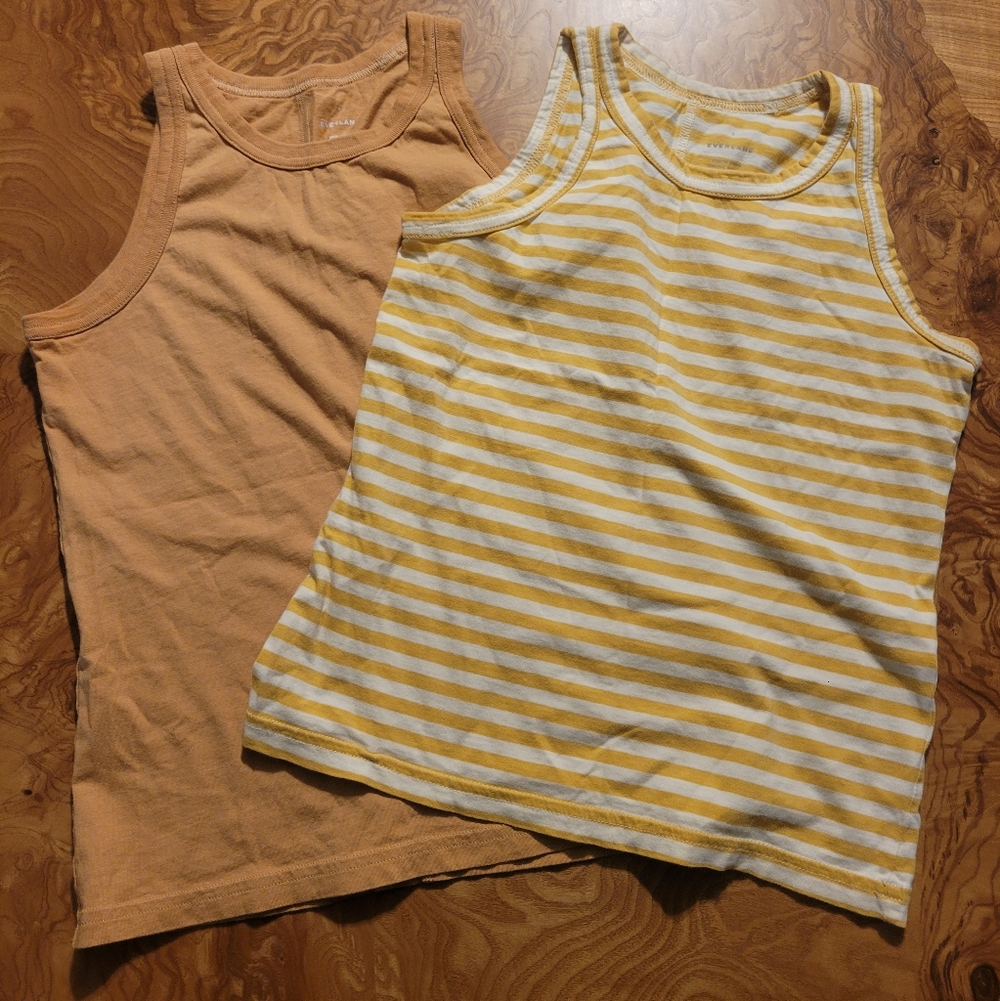 Everlane Women's Tank Tops — Solid Peach and Yellow/White Stripe